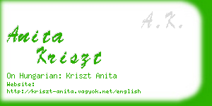 anita kriszt business card